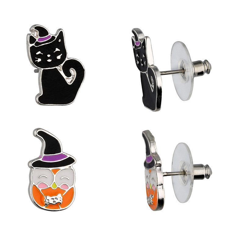 گوشواره دخترانه مدل Hlw cuties مجموعه دو عددی گوشواره دخترانه مدل Hlw cuties مجموعه دو عددی