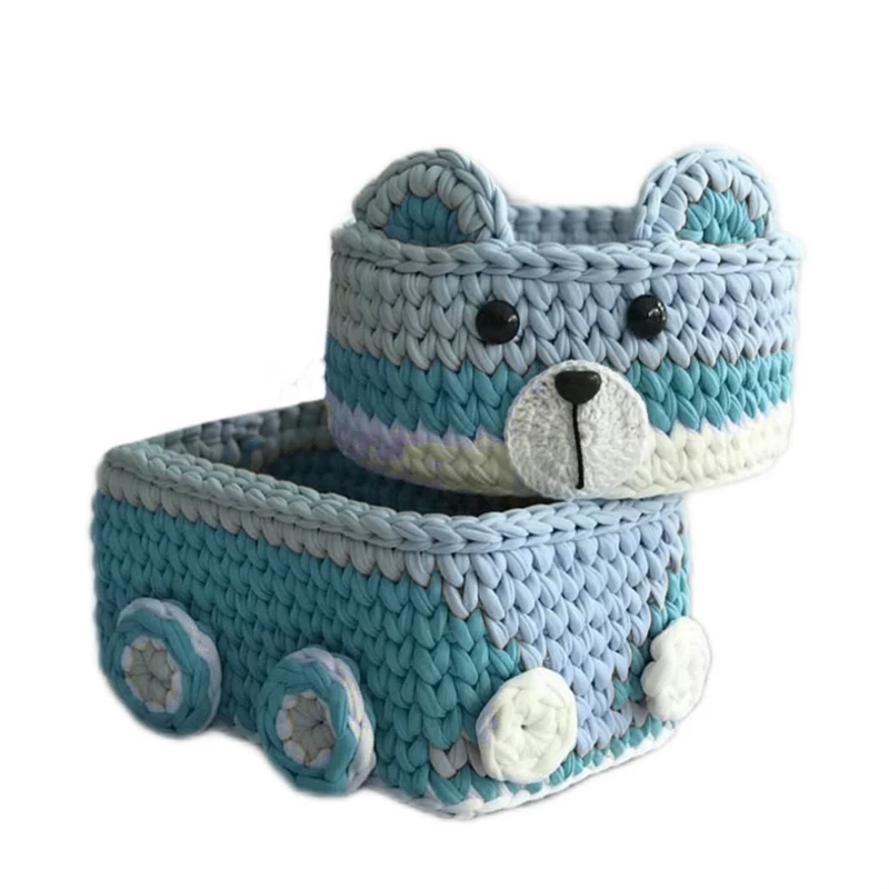 سبد قلاب بافی تریکو طرح سرویس مدرسه مجموعه 2 عددی