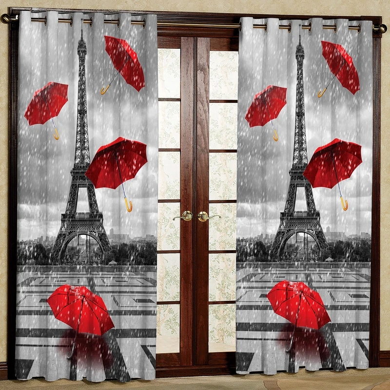 پرده مدل برج ایفل کد 1096 سایز 140x200 سانتی متر