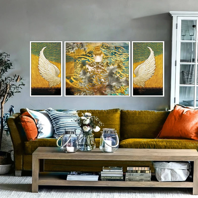 تابلو بکلیت طرح مدرن دیجیتال آرت مدل W-2901 مجموعه 3 عددی  