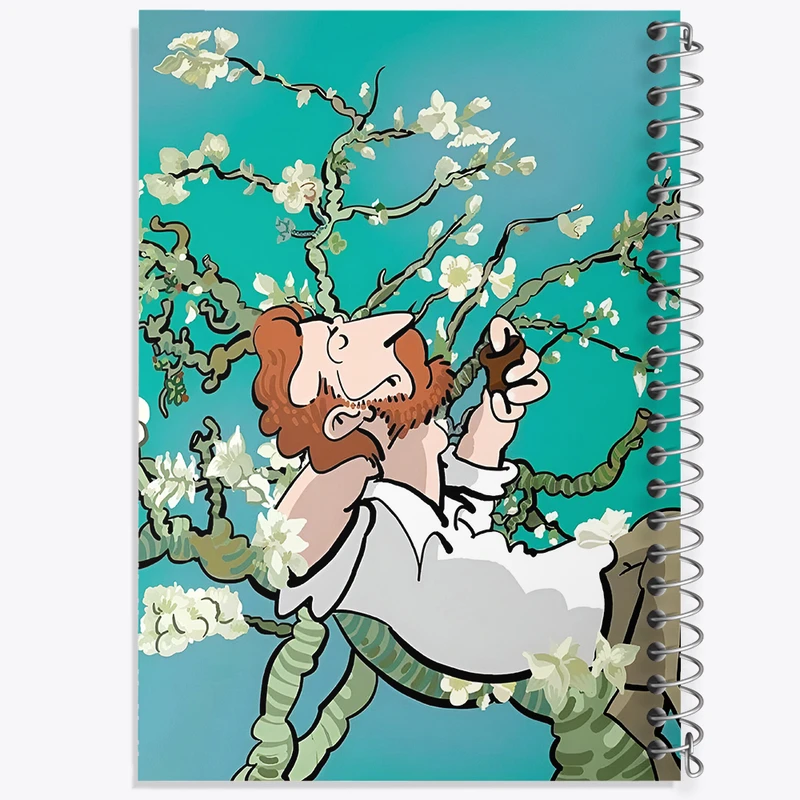 دفتر شطرنجی 50 برگ خندالو طرح ونسان ونگوگ کد F6500