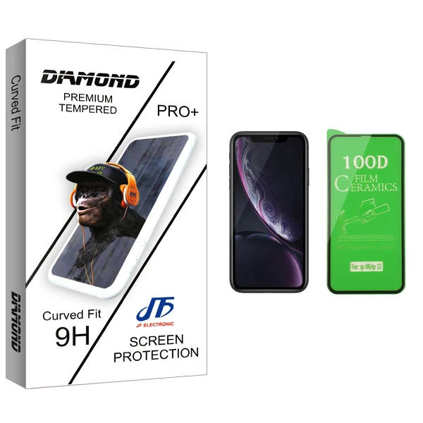 محافظ صفحه نمایش سرامیکی جی اف مدل Diamond glass مناسب برای گوشی موبایل اپل iPhone XR