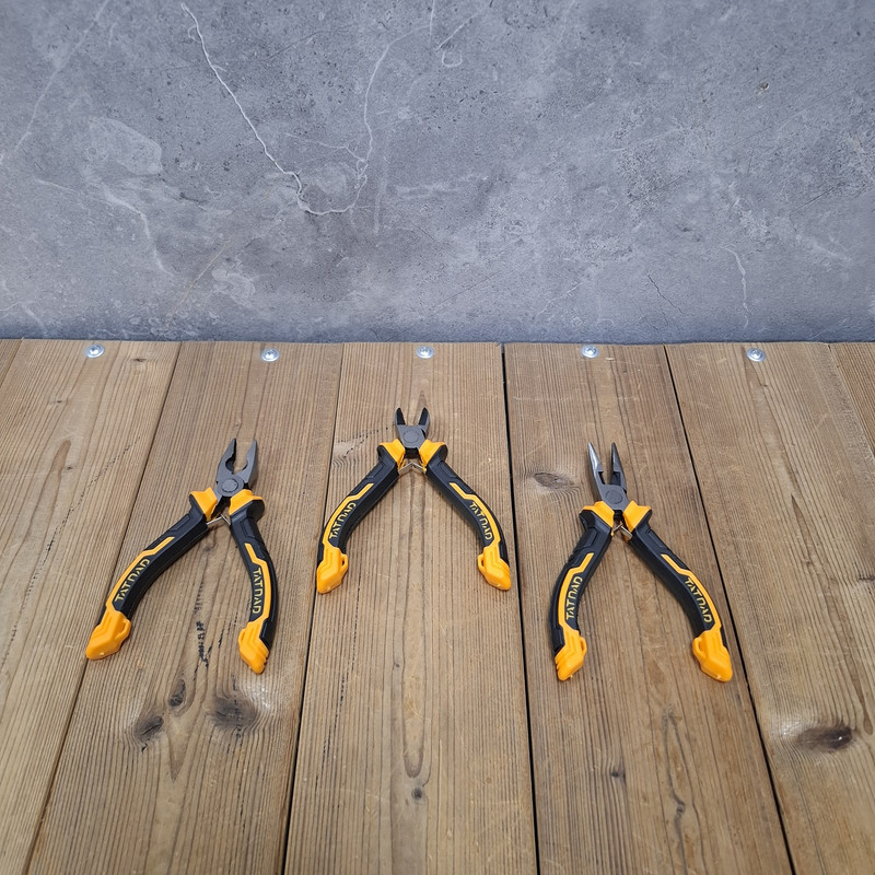 انبر دست و انبر سیم چین و انبر دم باریک تاتند مدل CR_V مجموعه 3 عددی