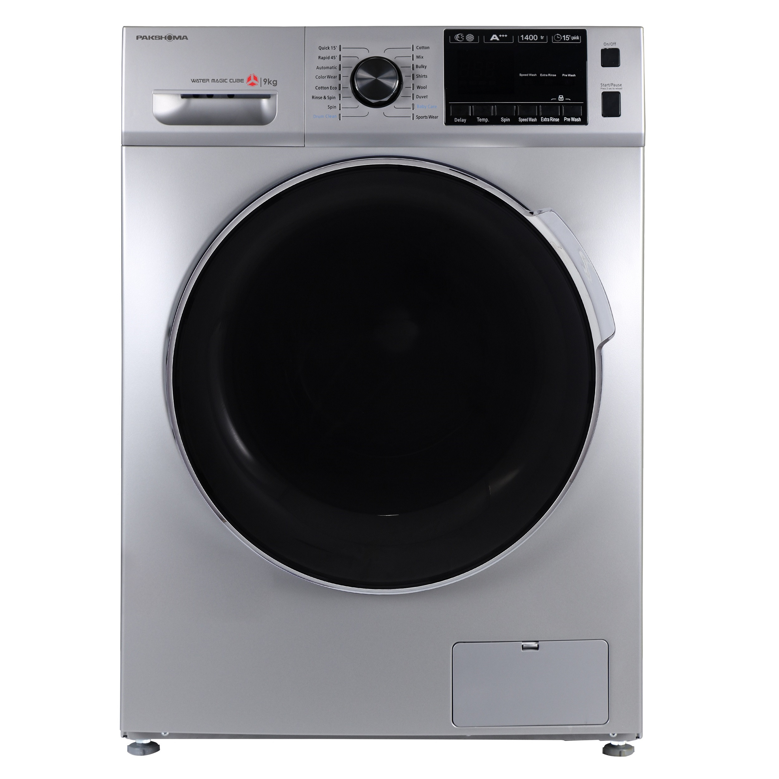 ماشین لباسشویی پاکشوما مدل TFU - 93433 WT ظرفیت 9 کیلوگرم