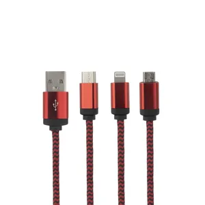 کابل تبدیل USB به لایتنینگ/USB-C/microUSB بیبوشی مدل K111 طول 0.1 متر