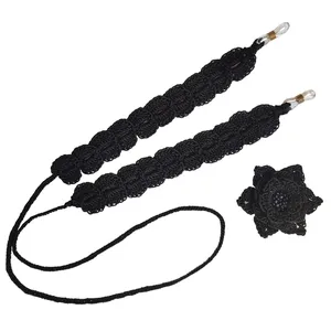 ست بند عینک و گل سینه زنانه مدل گلبند مجموعه دو عددی