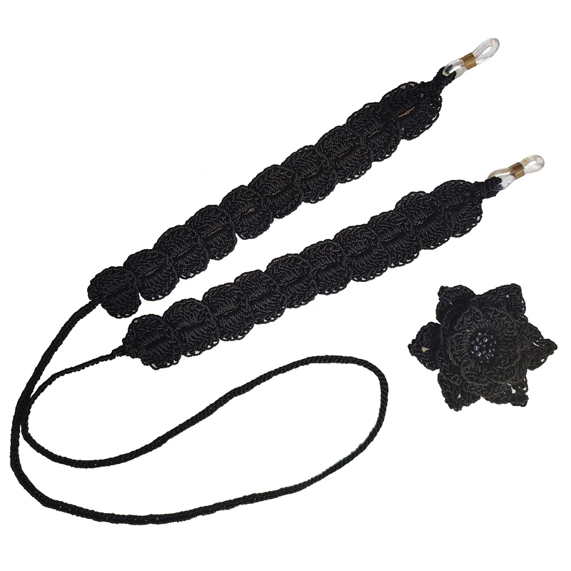 ست بند عینک و گل سینه زنانه مدل گلبند مجموعه دو عددی