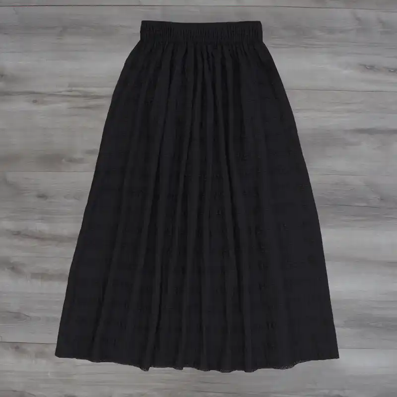 دامن چین‌دار زنانه کد 1 رنگ مشکی