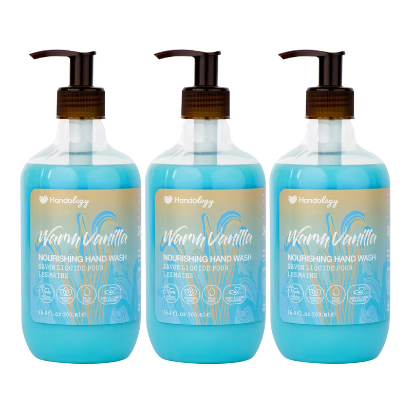 مایع دستشویی هندولوژی مدل Warm Vanilla حجم 500 میلی لیتر مجموعه 3 عددی