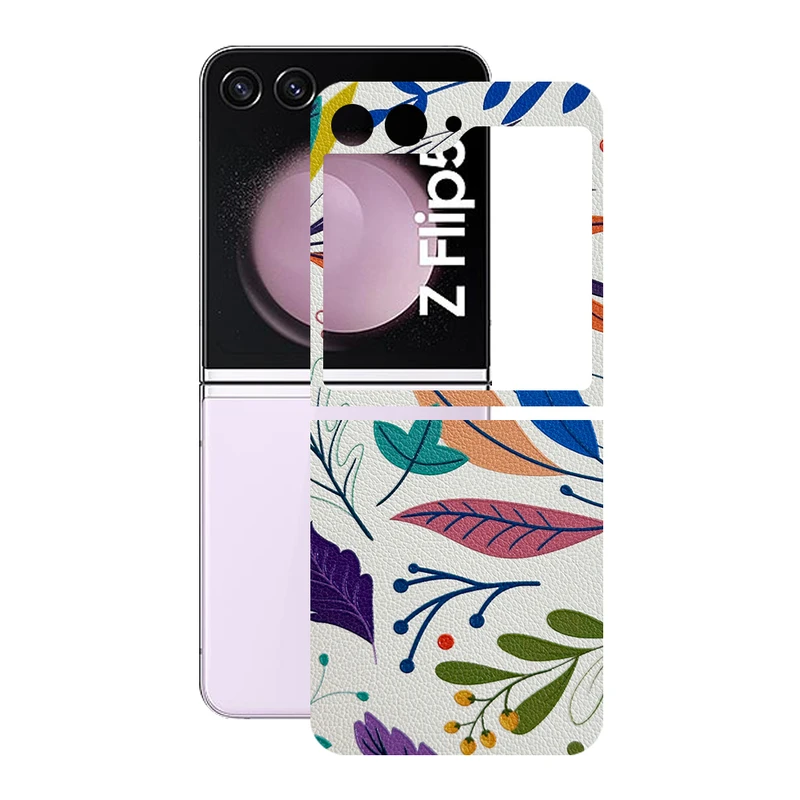 برچسب پوششی ریمکس مدل Leth طرح برگ مناسب برای گوشی موبایل سامسونگ Galaxy Z Flip5