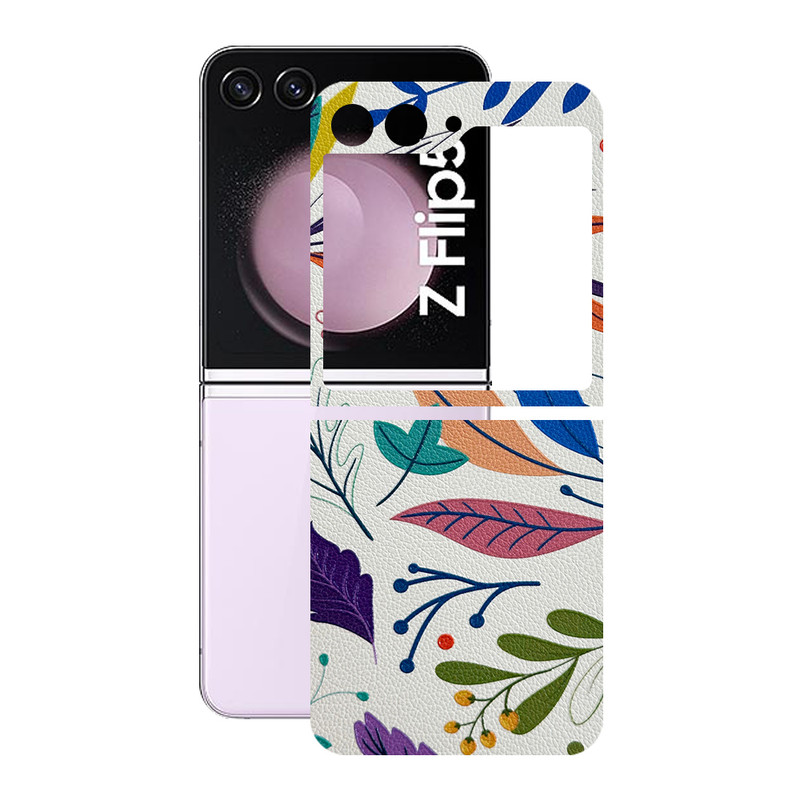 برچسب پوششی ریمکس مدل Leth طرح برگ مناسب برای گوشی موبایل سامسونگ Galaxy Z Flip5