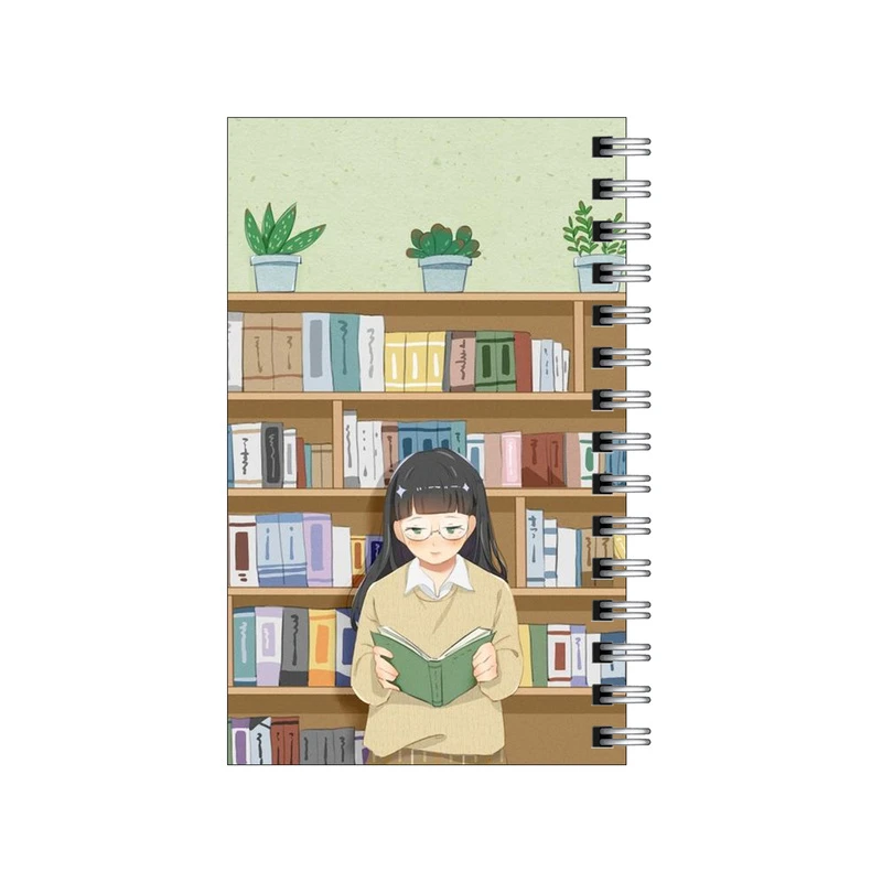 دفترچه یادداشت مدل to do list طرح دختردر کتابخانه کد 2754784