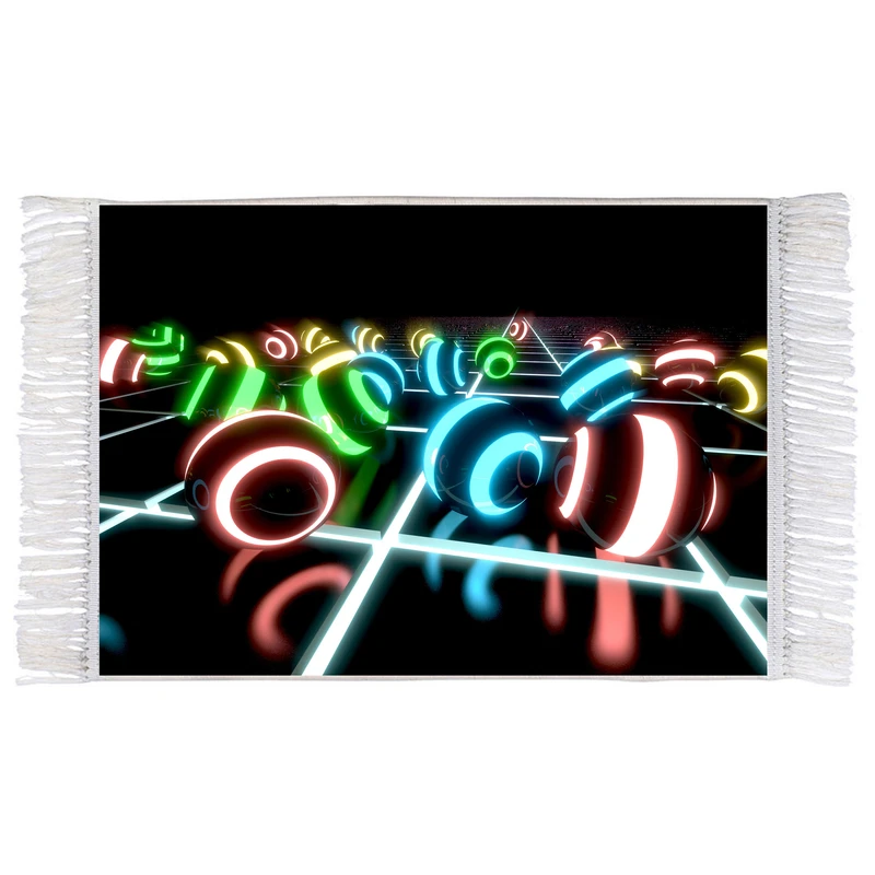 فرش ماشینی دیوارکوب اطلس آبی طرح توپ مدل T1442