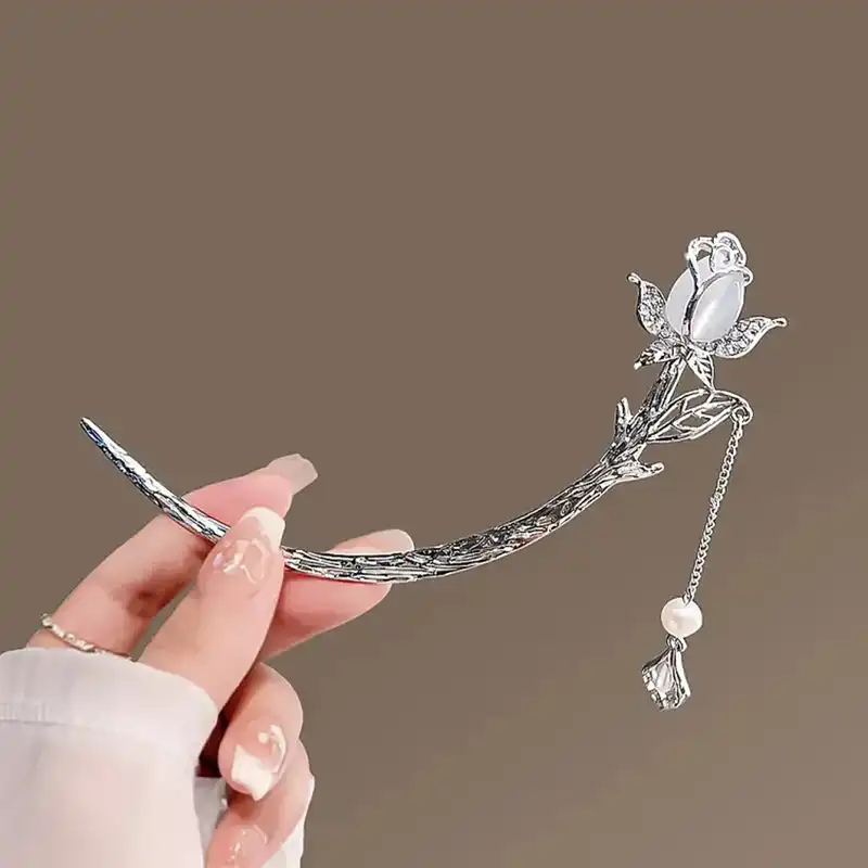 گیره مو زنانه مدل کانزاشی ژاپنی شاخه رز