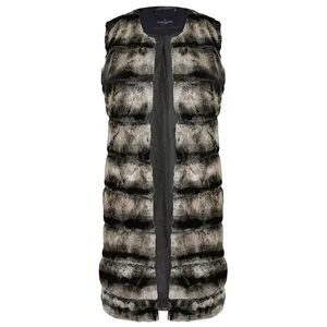 پافر زنانه مدل 100051521 خز کوتاه راه راه