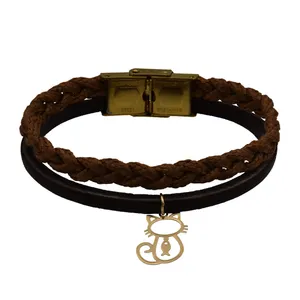 دستبند طلا 18 عیار زنانه الن نار مدل گربه ماهي 4392876