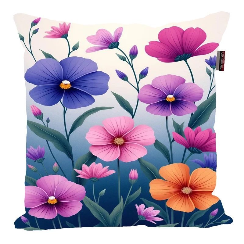 کوسن پاد آفرین مدل مینمیال طرح فانتزی گل و گیاه کد p23