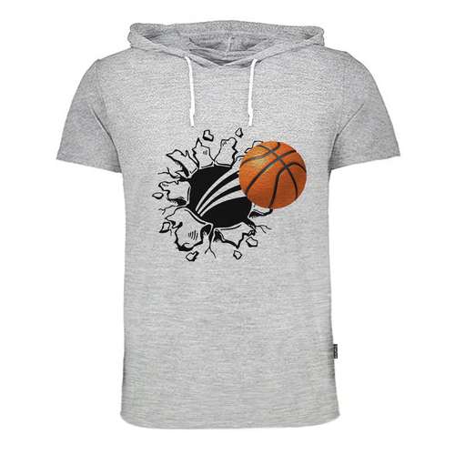 تی شرت کلاه دار زنانه به رسم مدل توپ بسکتبال کد 9166