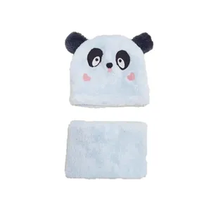 ست کلاه و شال گردن بچگانه مدل پاندا