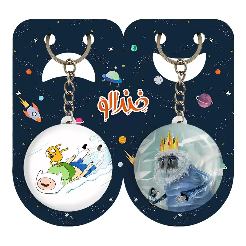 جاکلیدی خندالو مدل آیس کینگ و جیک و فین وقت ماجراجویی Adventure Time کد 2081220810 مجموعه 2 عددی