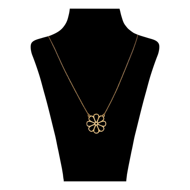 گردنبند طلا 18 عیار زنانه درگونه مدل گل