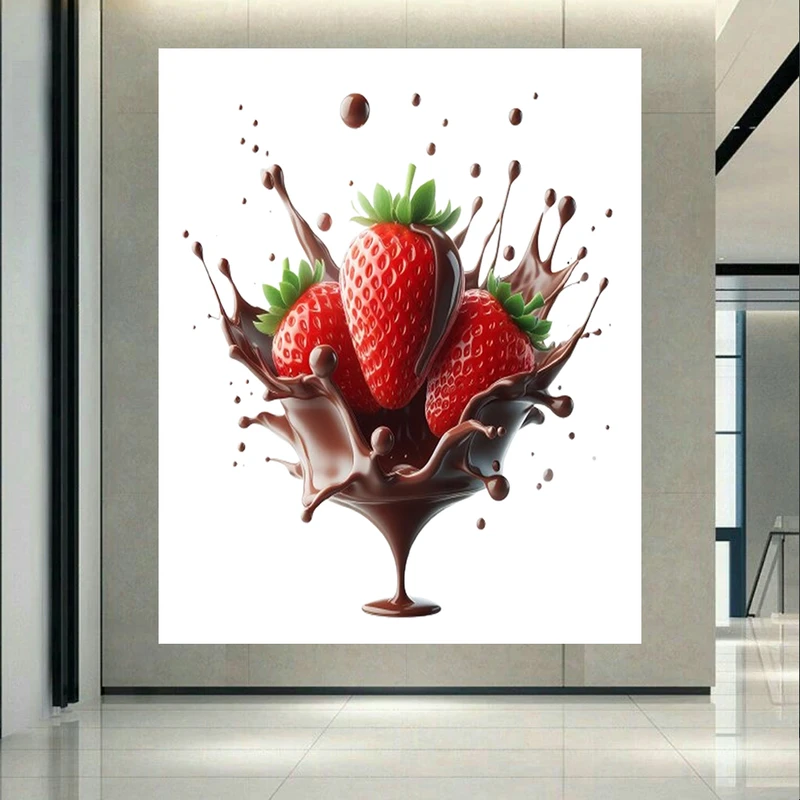 پوستر پارچه ای طرح مخمل توت فرنگی مدل شکلاتی کد AR303991