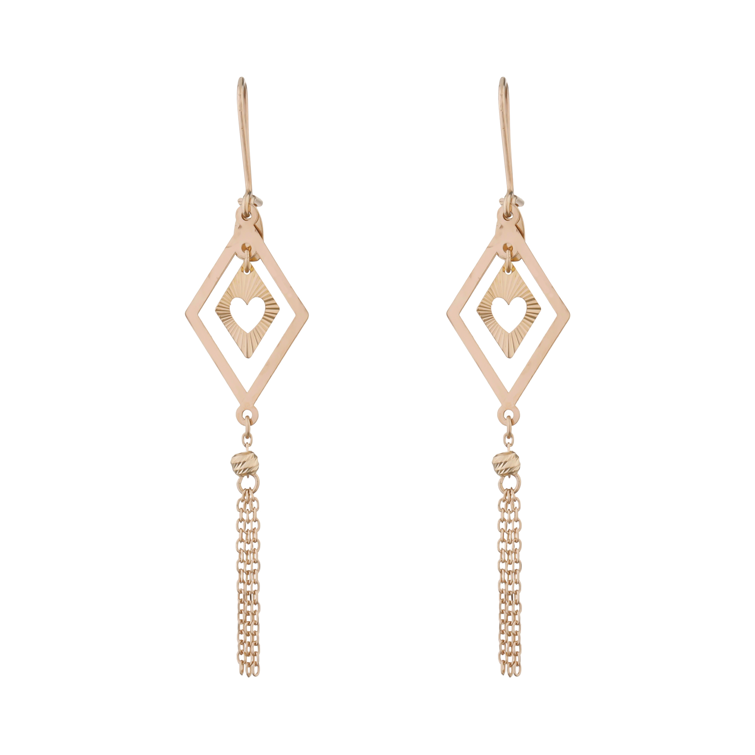 گوشواره آویزی طلا 18 عیار زنانه گلدم مدل E-3070092