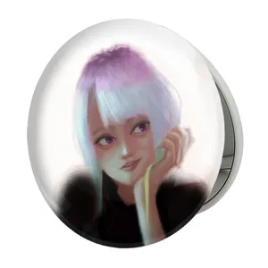 آینه جیبی خندالو طرح لوسی انیمه سایبرپانک مدل تاشو کد 23982 