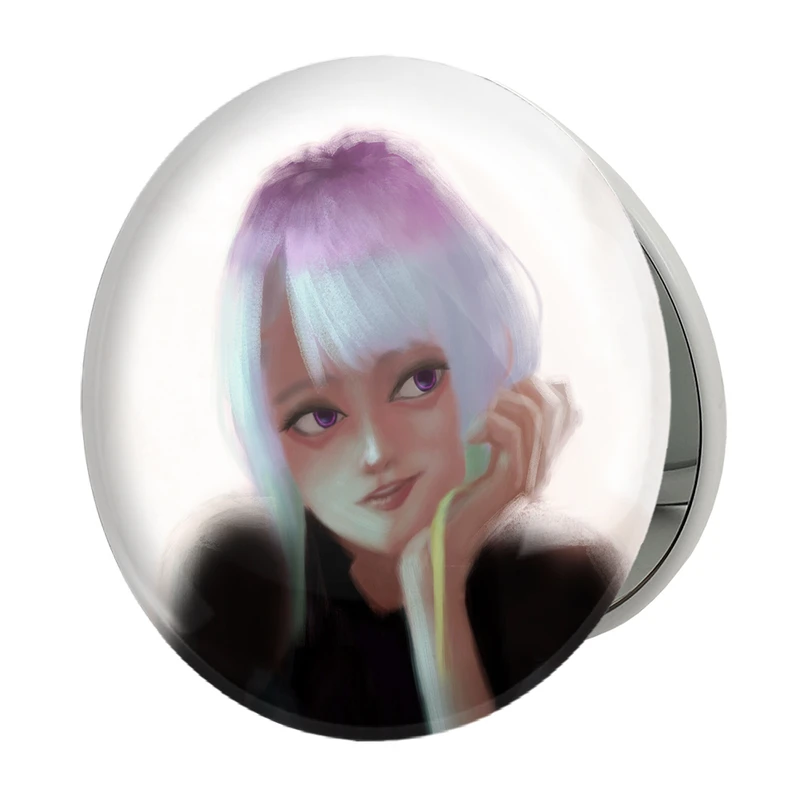 آینه جیبی خندالو طرح لوسی انیمه سایبرپانک مدل تاشو کد 23982 