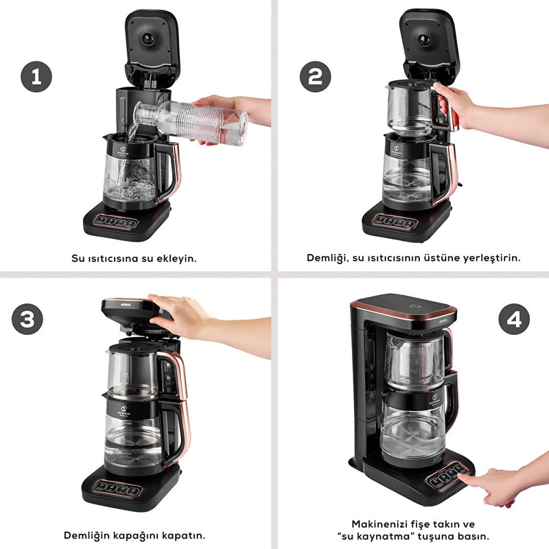 چای‌ساز روی هم کاراجا مدل Caysever Robotea Pro