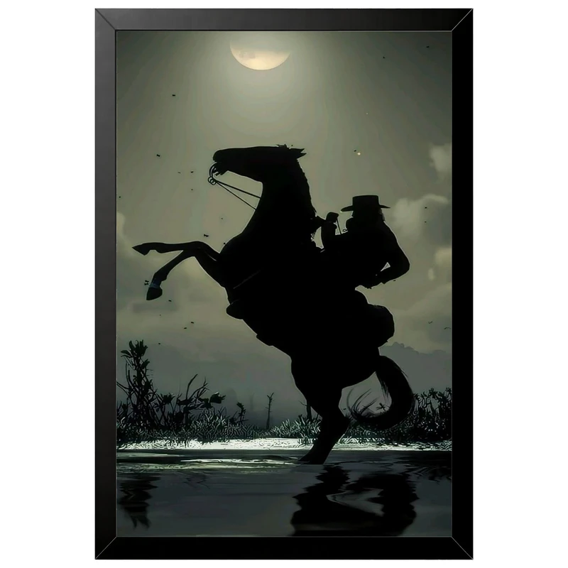 تابلو بکلیت طرح گیمینگ ردد red dead redemption 2 مدل B-po2220 فریم مشکی