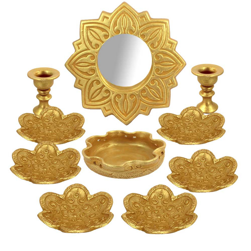 مجموعه ظروف هفت سین 10 پارچه دست نگار طرح پیچکی