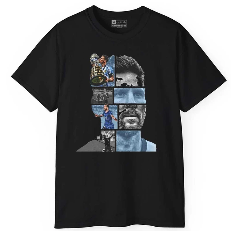 تی‌شرت آستین کوتاه مردانه پاد آفرین مدل مسی کد 1745