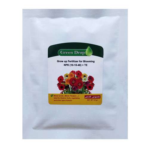 کود مخصوص گل دهی گرین دراپ مدل 40-10-10 وزن 100 گرم
