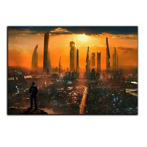 تابلو شاسی بکلیت طرح نقاشی غروب در شهر مدل SH-S5600