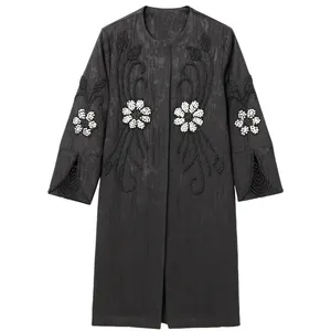 مانتو مجلسی زنانه مدل کارشده طرح گل