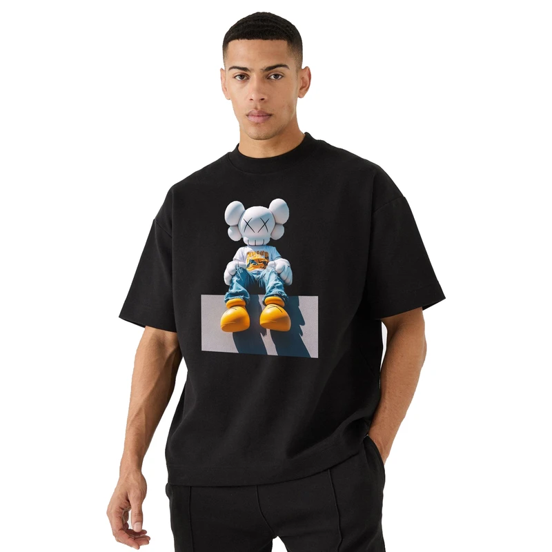 تی‌شرت آستین سه ربع مردانه مدل باکسی کد EXOO1