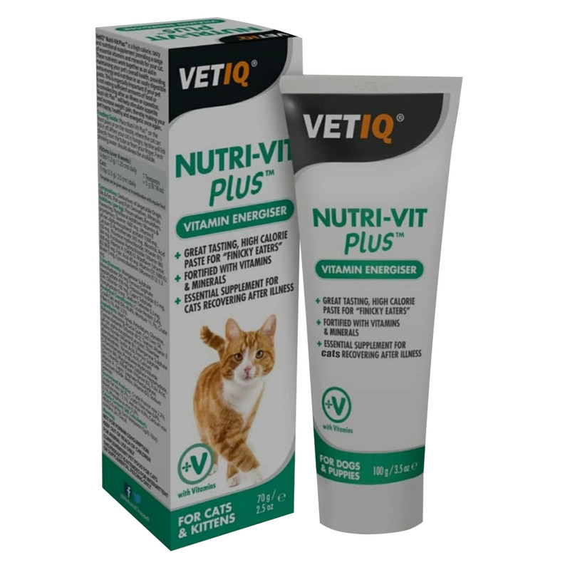 مکمل ویتامین گربه وت آی کیو مدل nutri-vit plus وزن 70 گرم