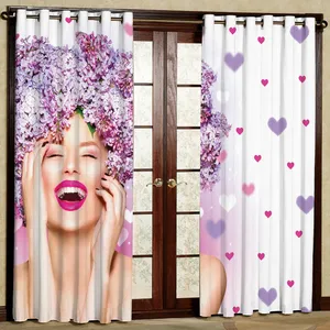  پرده مدل دختر  مخمل پانچی کد 1317 سایز 140x280 سانتی متر