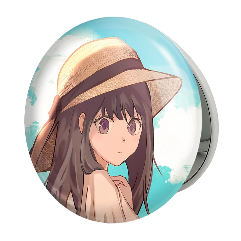 آینه جیبی خندالو طرح تاکینا انیمه لیکوریس ریکویل Lycoris Recoil مدل تاشو کد 23025 