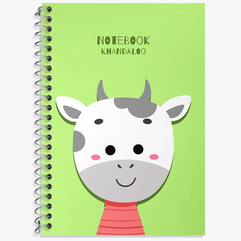 دفتر زبان 50 برگ خندالو مدل دو خط طرح گاو کیوت کد N1105