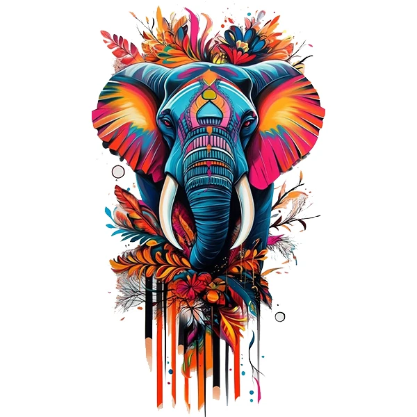   استیکر پارچه و لباس پاد آفرین طرح فیل کد 2759