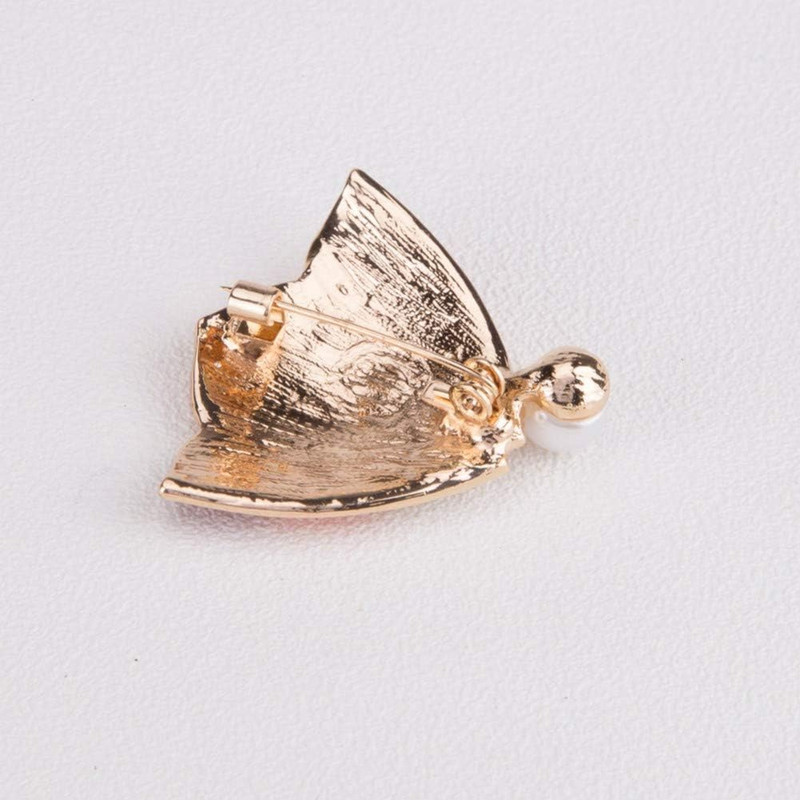 گل سینه زنانه مدل ماهی پولکی نگین دار