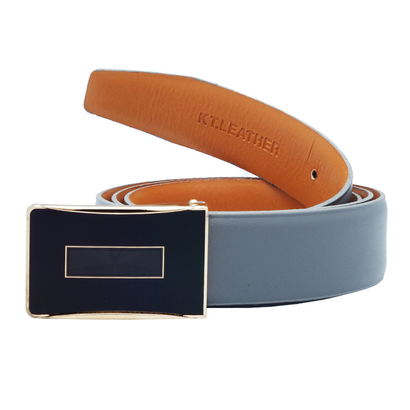 کمربند مردانه کی تی مدل چرم صنعتی پلاکی 404IN353