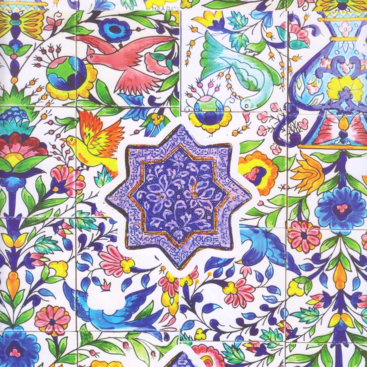 کاغذ کادو مدل گل و مرغ