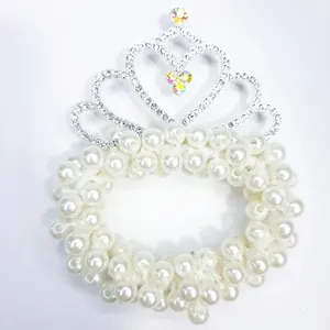 کش مو دخترانه مدل مرواریدی تاج دار کد 012