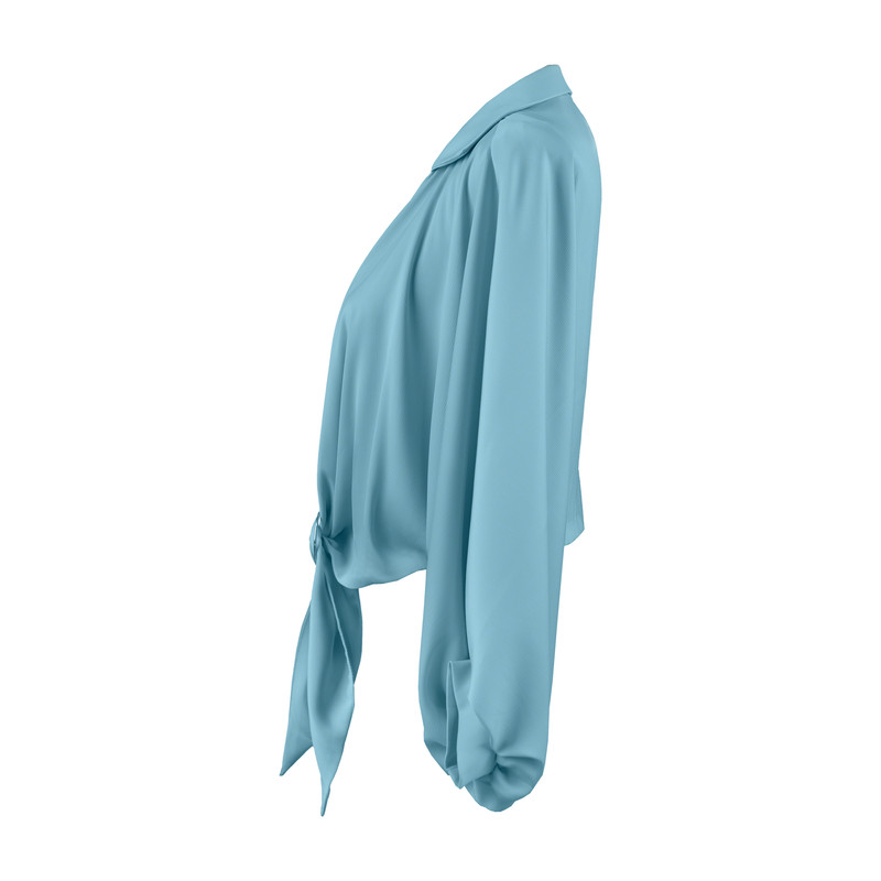 شومیز آستین بلند زنانه مدل جلوباز حلقه دار