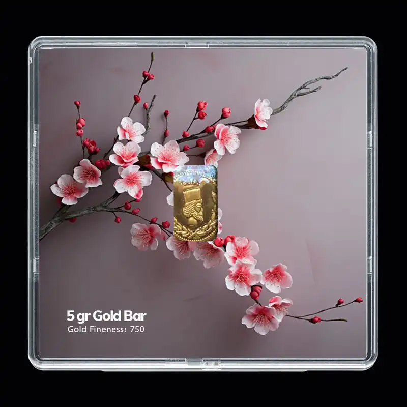 شمش طلا 18 عیار مدوپد مدل گل کد SG-10304
