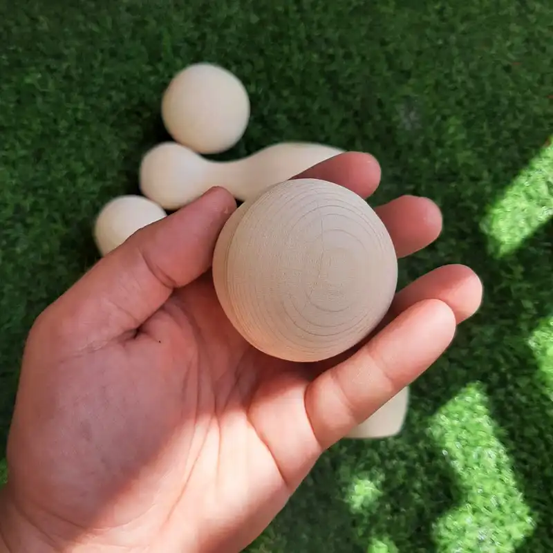 اسباب بازی چوبی مدل بولینگ دکوراتیو کد WBO10 مجموعه 8 عددی