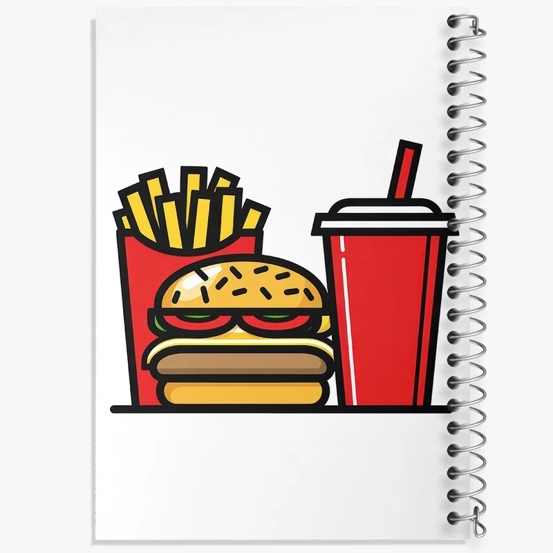 دفتر نقاشی 50 برگ خندالو طرح فست فود کد F2824